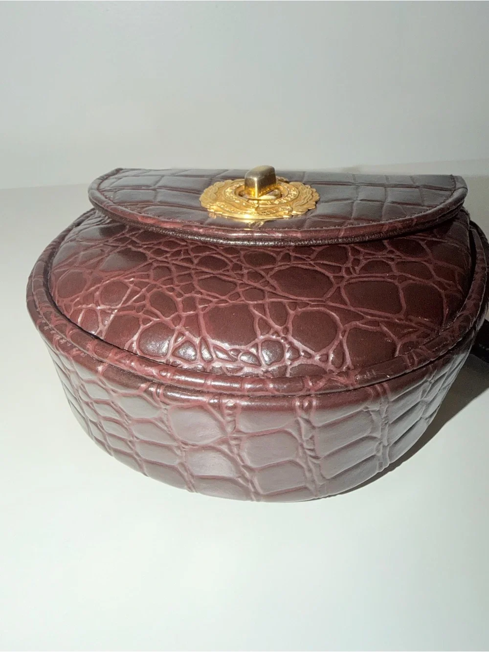 Vintage Diva Brown Embossed Crocodile Four Way Baby Bag